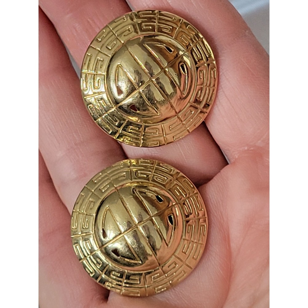 Givenchy Vintage Coin Logo Clip On Earrings